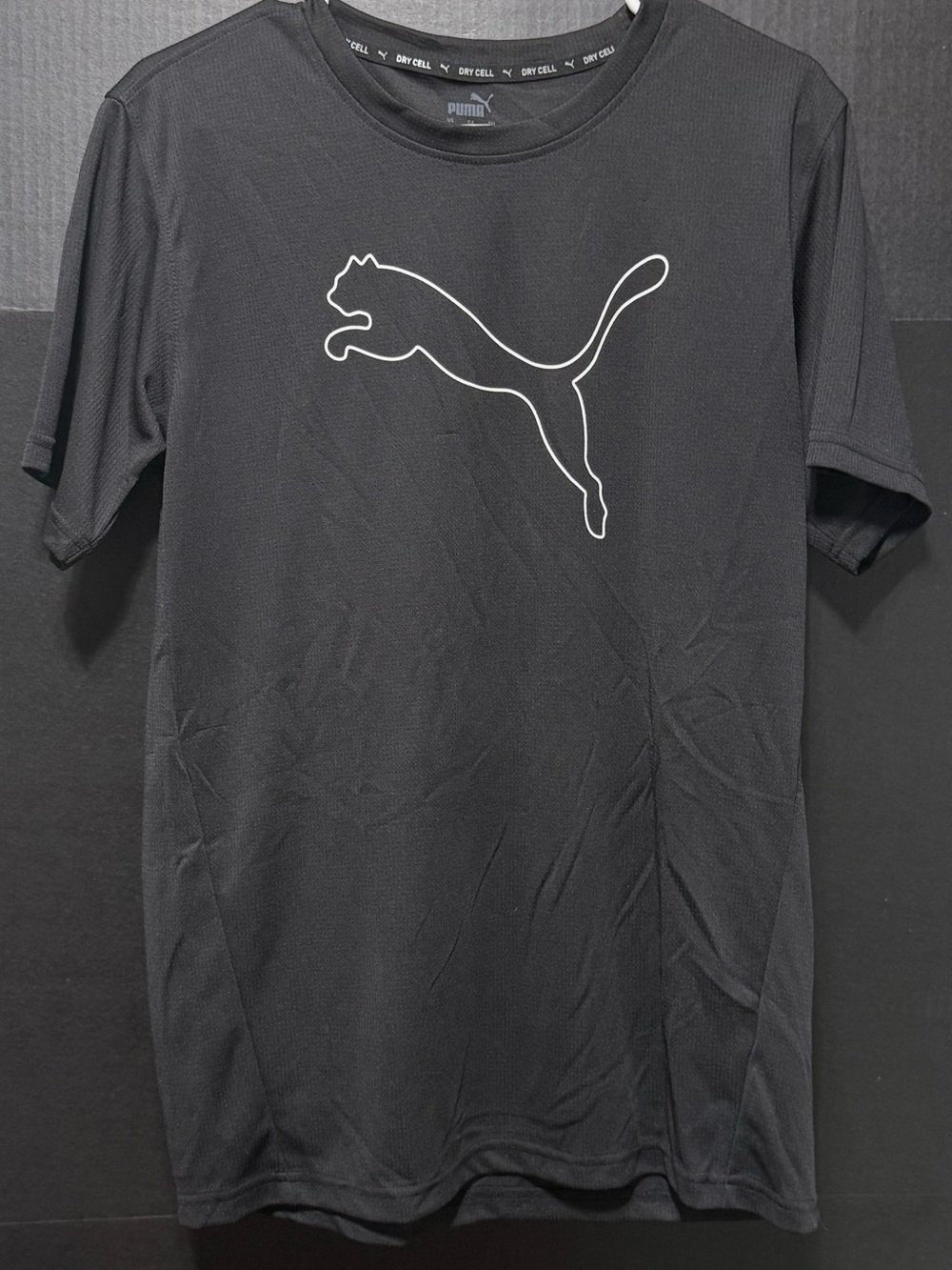PUMA Men’s dryCELL Athletic Black Large Cat Logo Training Tee – Size M